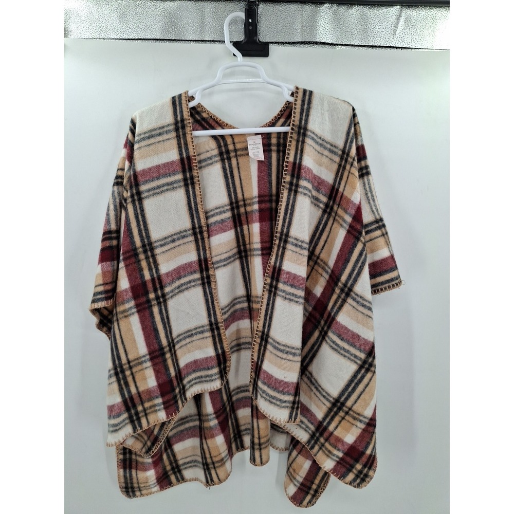 Vintage‎ Woolrich One Size Shawl Plaid Reversible Open Front